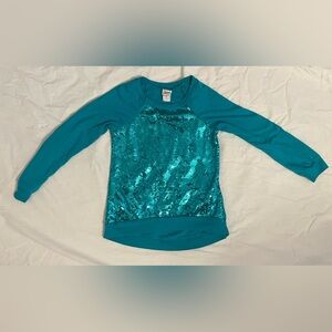 Circo Teal Sequin Blouse